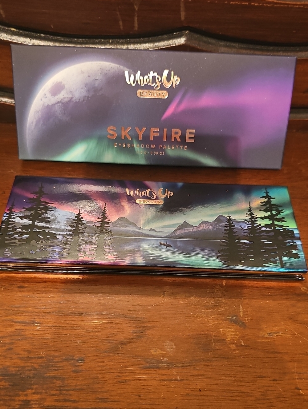 What's Up Beauty Skyfire Eyeshadow Palette - Purple Teal Packaging